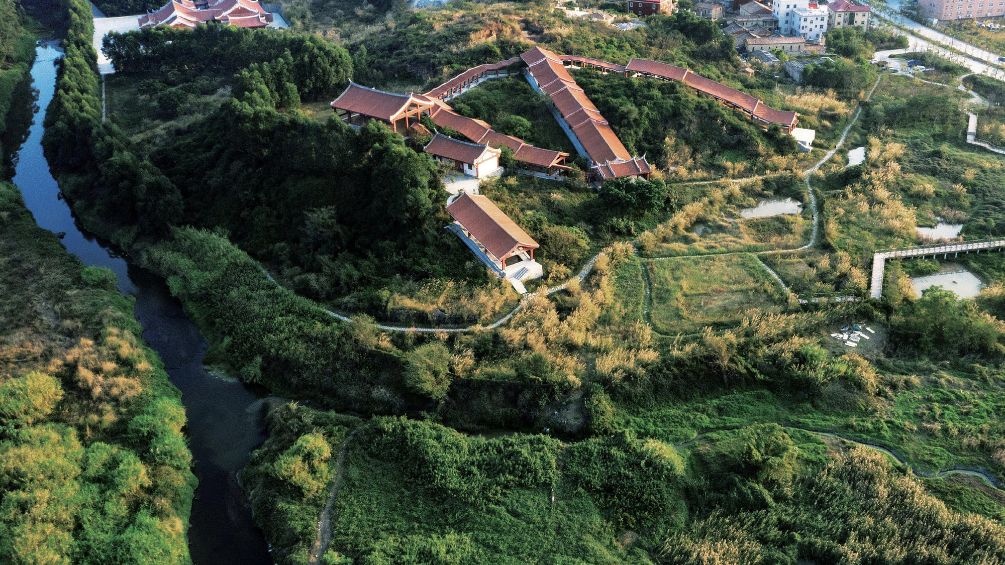 Aerial view of the archaeological landscape at the Cizao kiln site