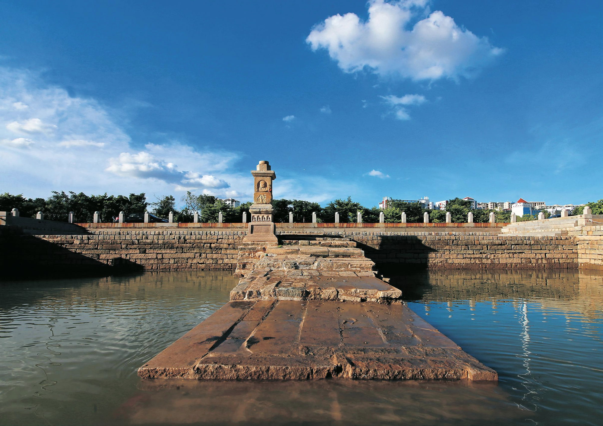 Estuary and historic dock landscape within Quanzhou's maritime port system