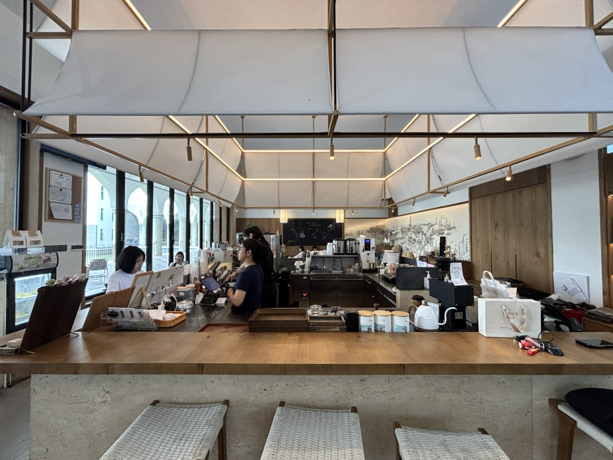 The cafe and visitor seating area at Quanzhou Maritime Museum