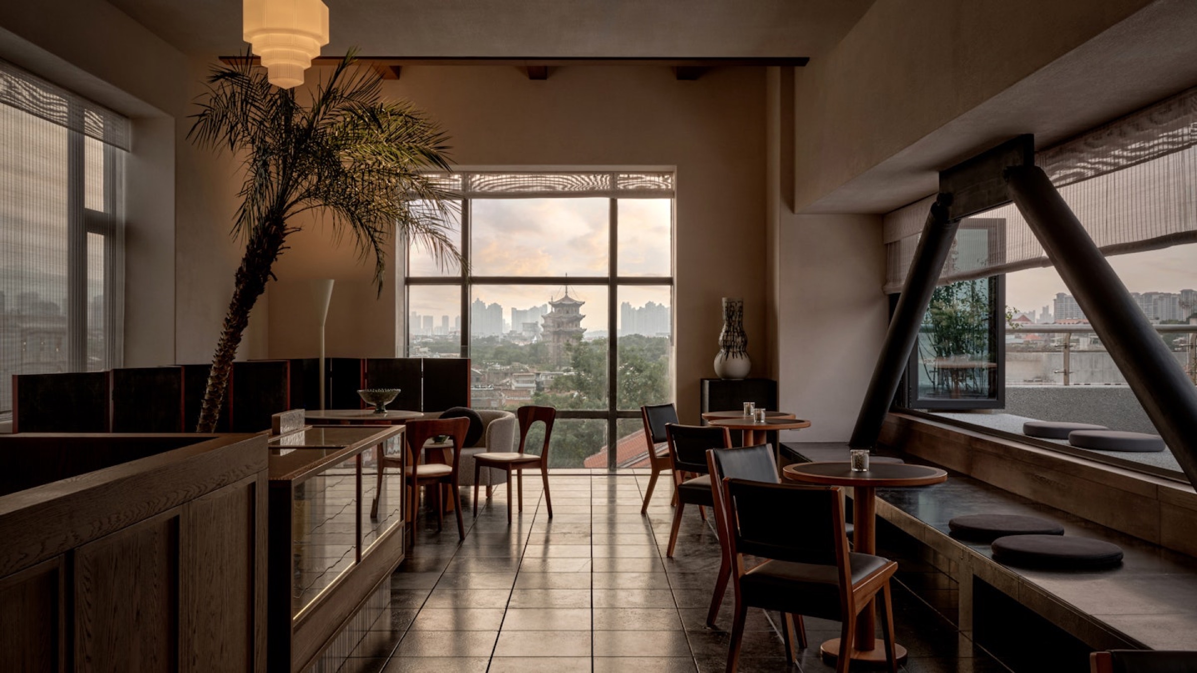 A contemporary lobby inside KAIPUU Belfry